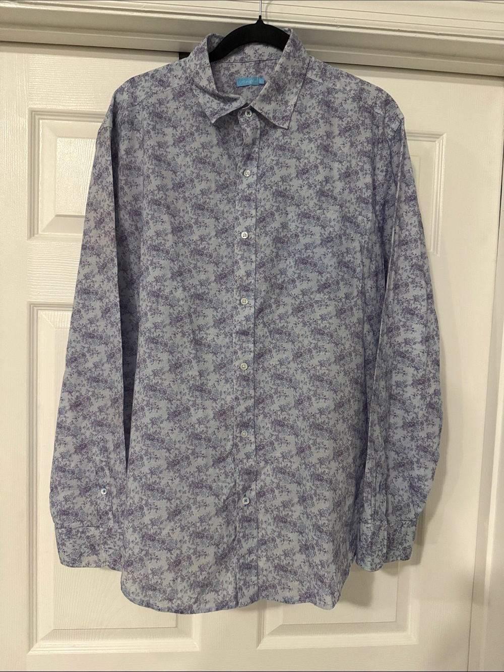 J McLaughlin XL Men's Soft Cotton Purple Floral Button-Down Shirt